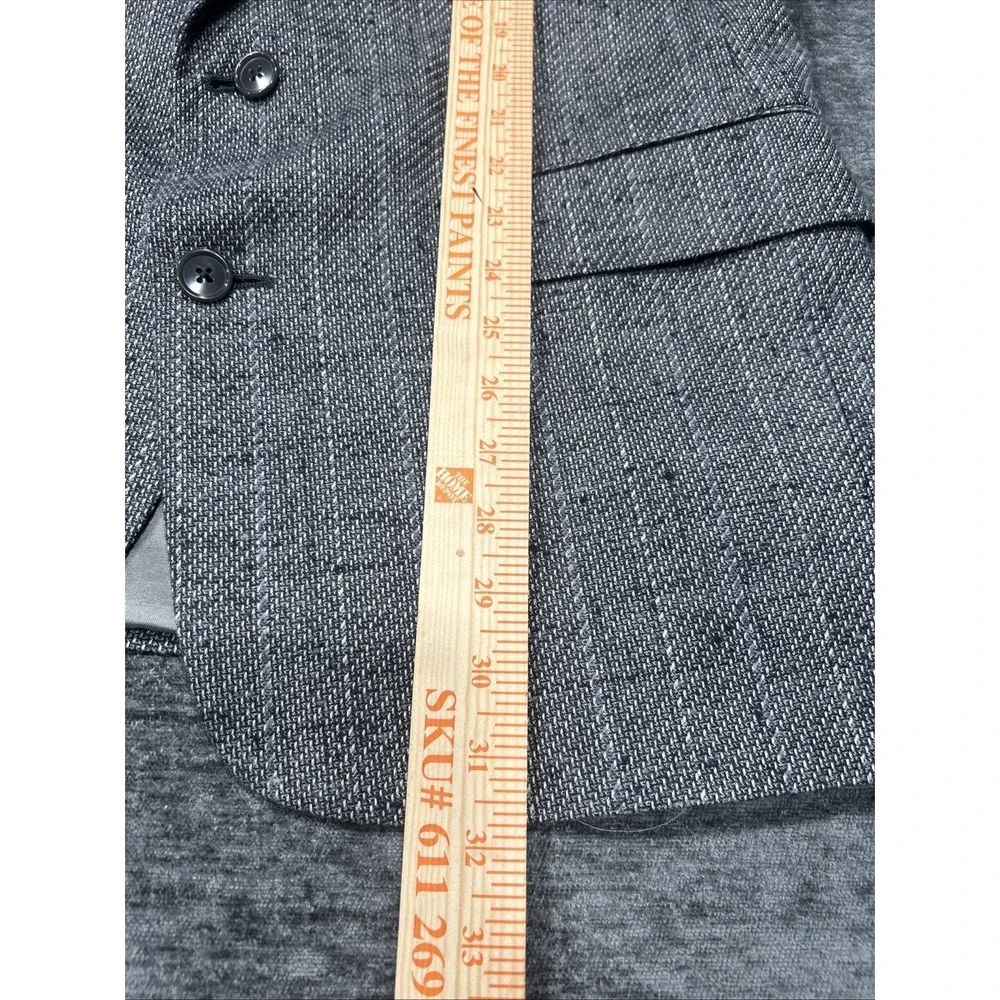 Vintage Christian Dior Monsieur Blazer Mens 44R Gray Silk Wool Tweed Sport Coat